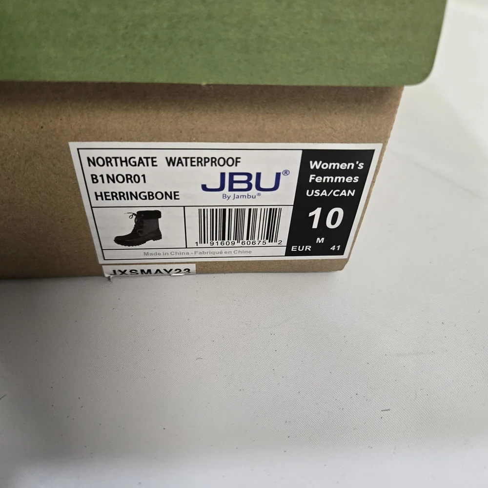 JBU Jambu Northgate Waterproof Winter Boots Black 10 Faux Fur Traction Comfort